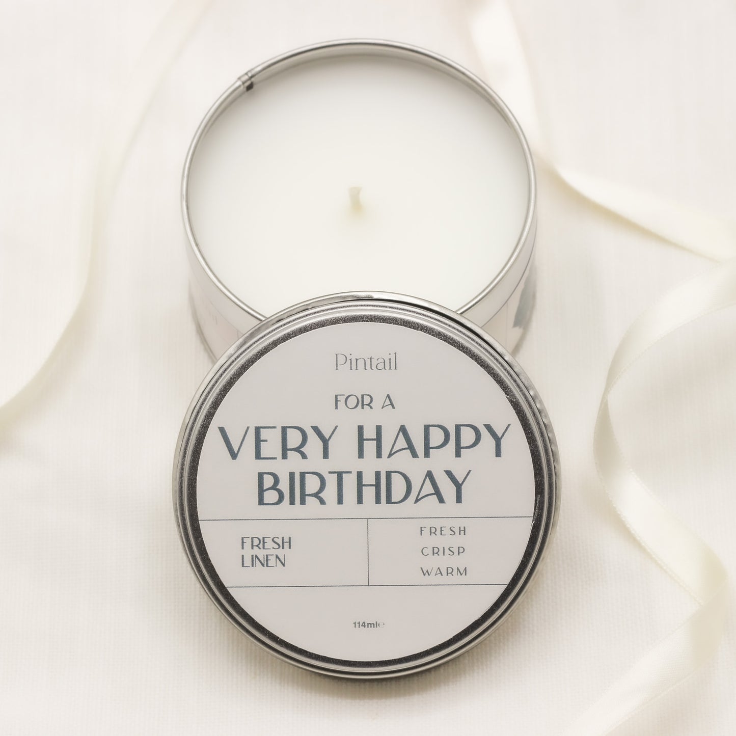 For a Very Happy Birthday' Fresh Linen Occasion Candle