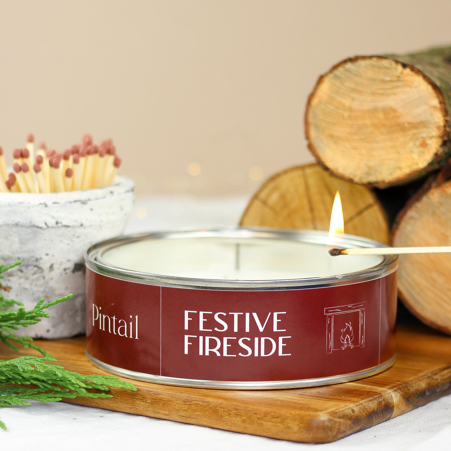 Festive Fireside Triple Wick Candle