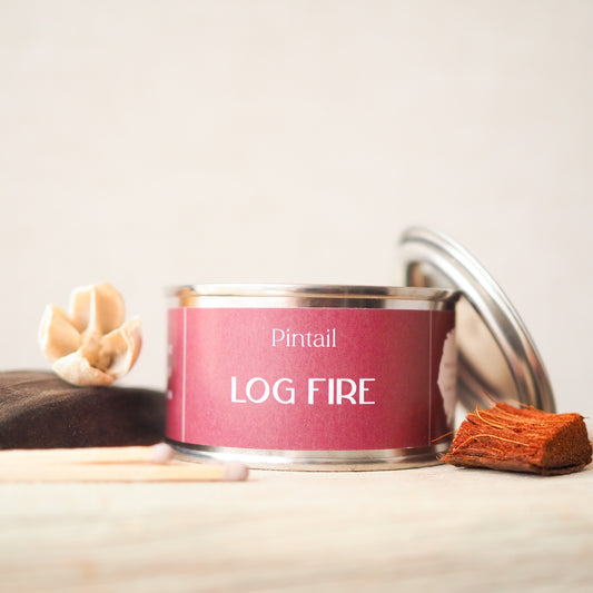 Log Fire Paint Pot