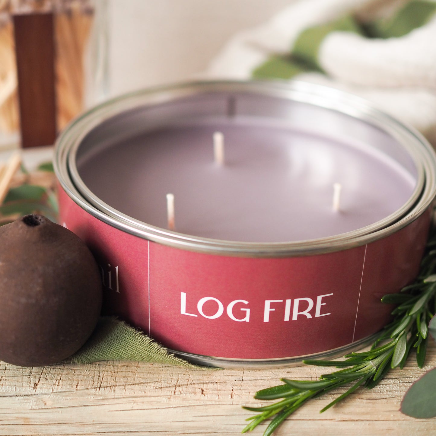 Log Fire Triple Wick