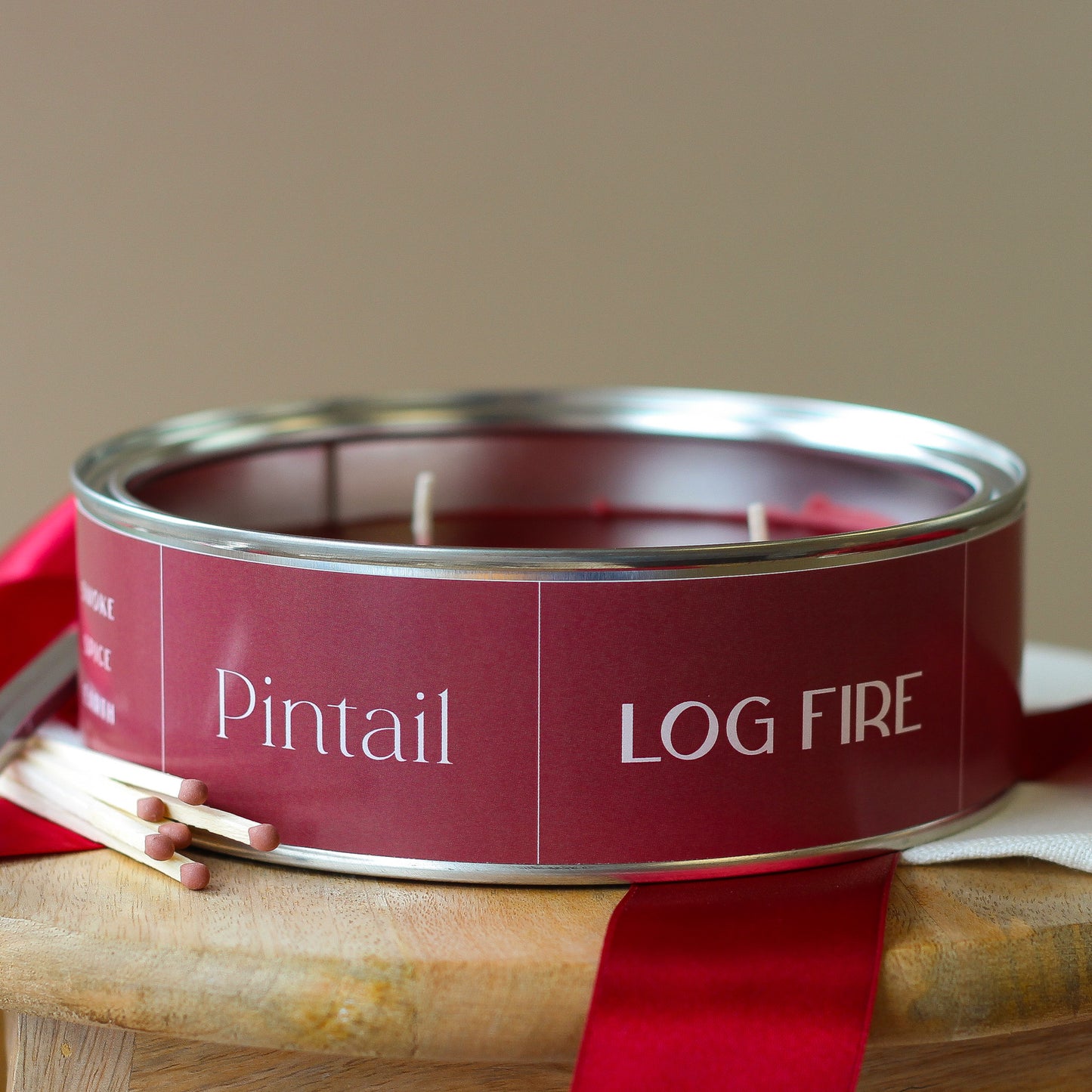Log Fire Triple Wick Candle