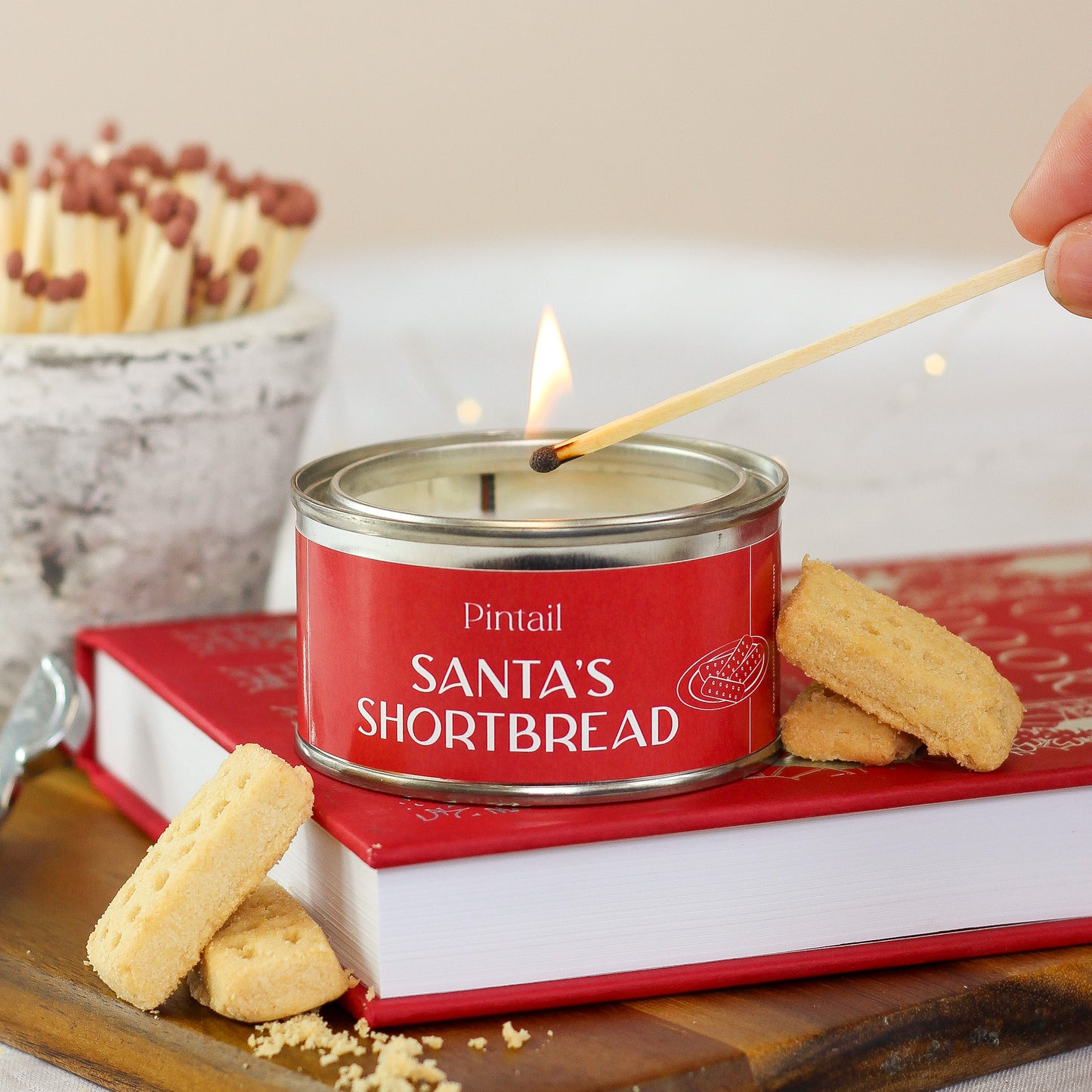 Santa's Shortbread Paint Pot Candle