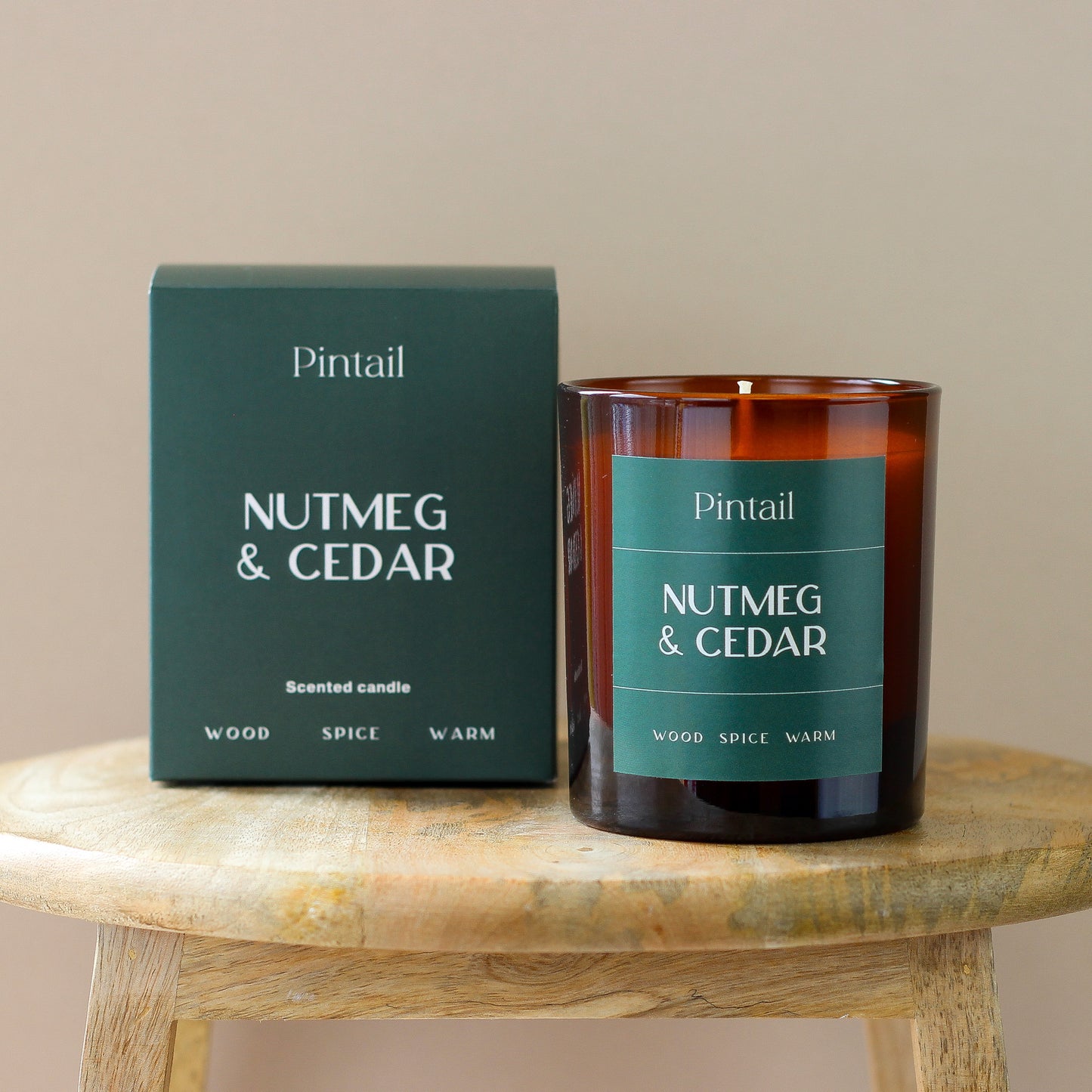 Nutmeg & Cedar Glass Candle