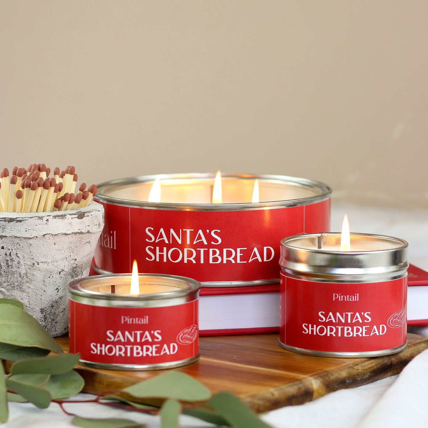 Santa's Shortbread Classic Tin Candle