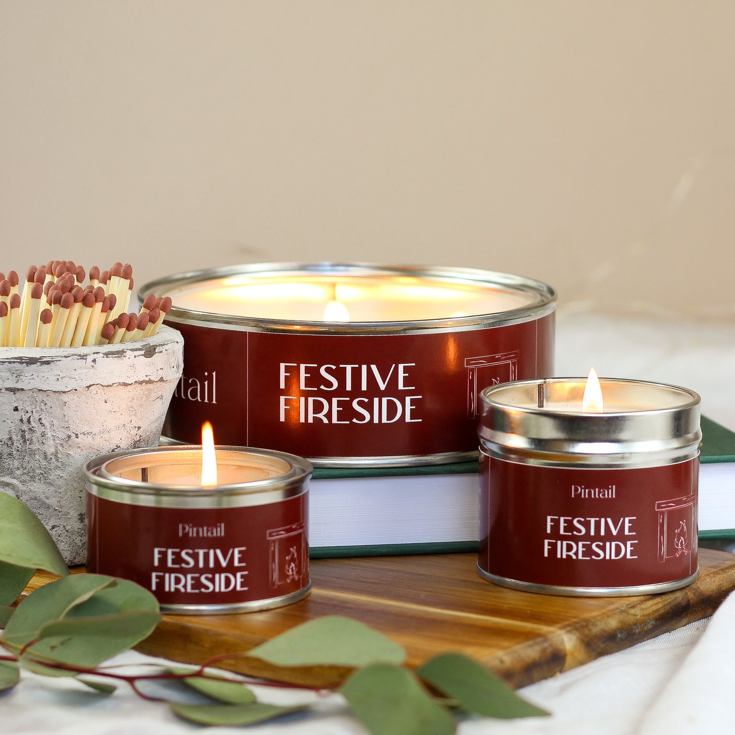 Festive Fireside Triple Wick Candle