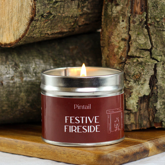 Festive Fireside Classic Tin Candle