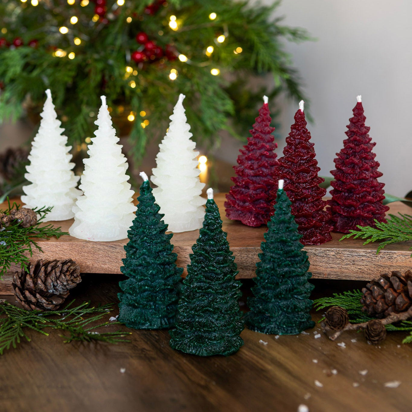 Christmas Tree Candles (Pack Of 3) - Dispatching October