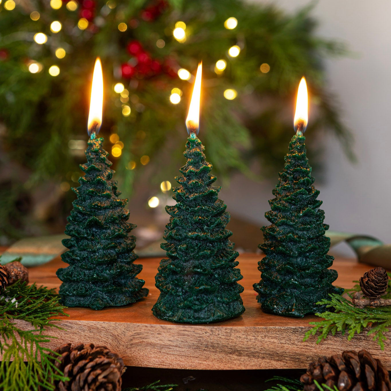 Christmas Tree Candles (Pack Of 3) - Dispatching October