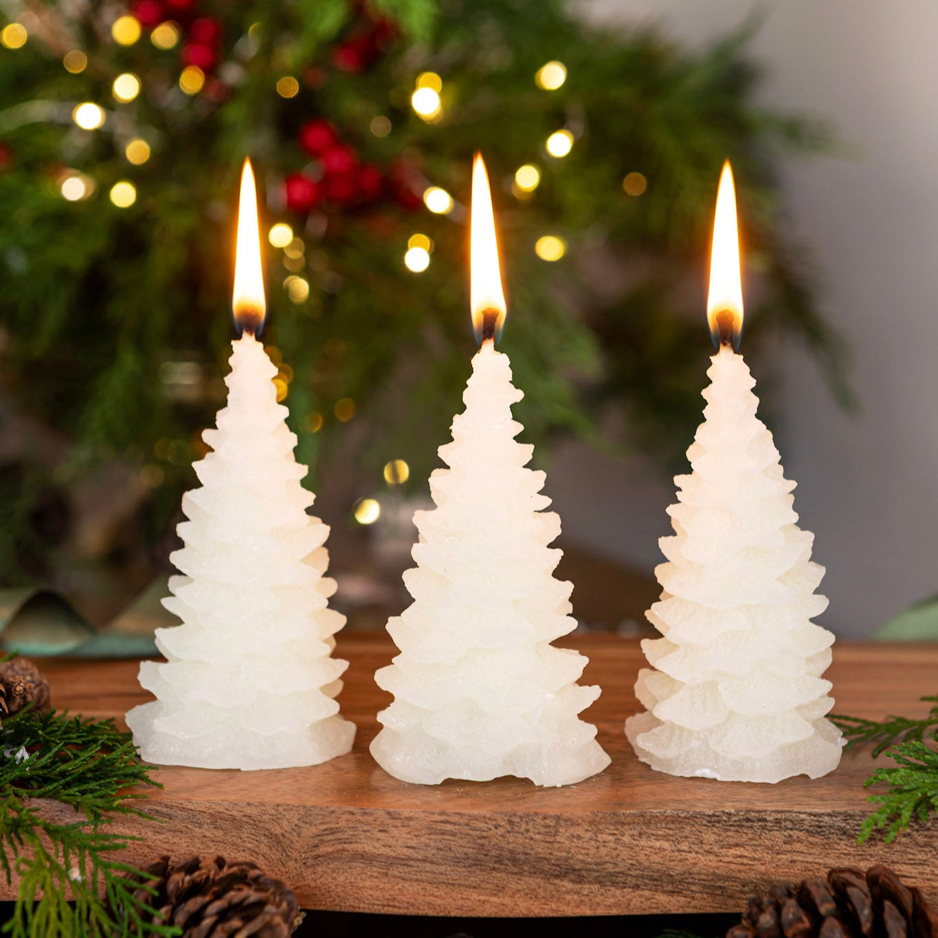 Christmas Tree Candles (Pack Of 3) - Dispatching October