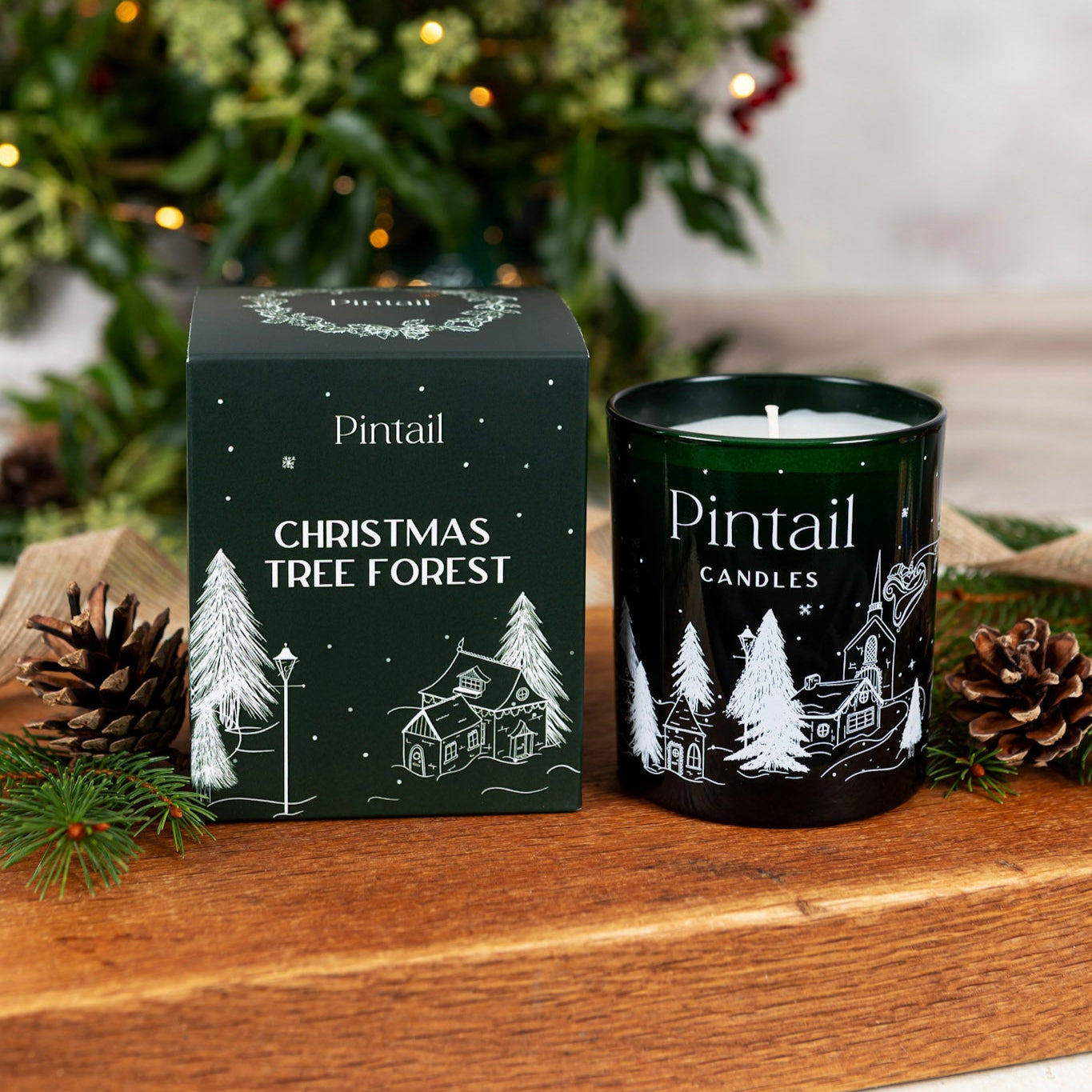 Christmas Tree Forest Glass Candle - Dispatching November