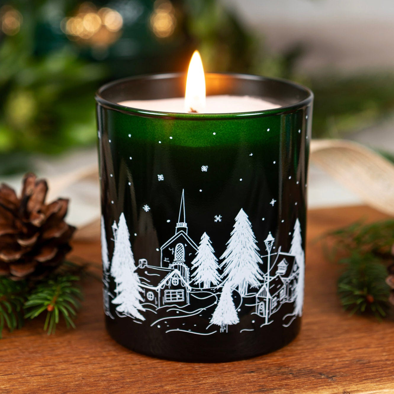 Christmas Tree Forest Glass Candle - Dispatching November