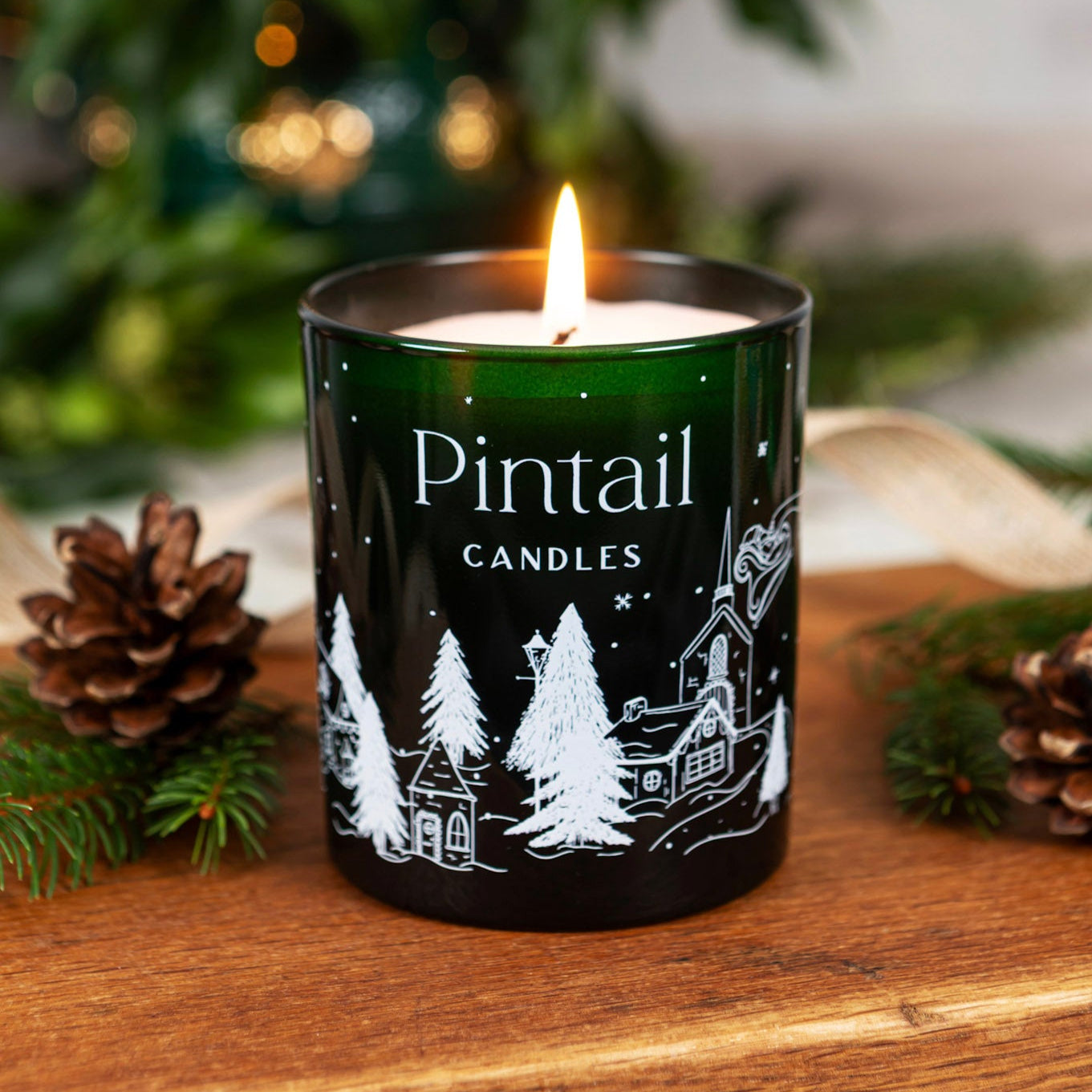 Christmas Tree Forest Glass Candle - Dispatching November