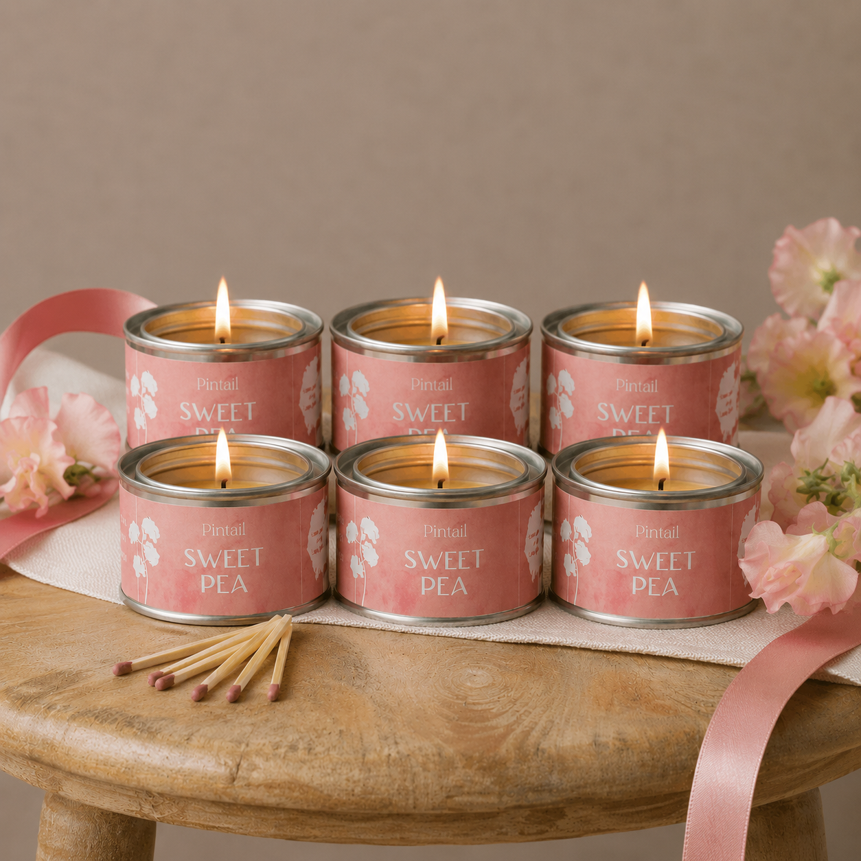 Sweet Pea Paint Pot Candle - SIX PACK