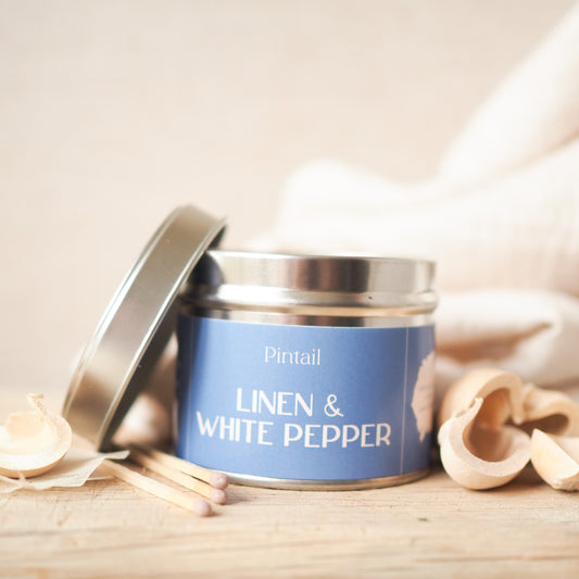 Linen & White Pepper Classic Tin