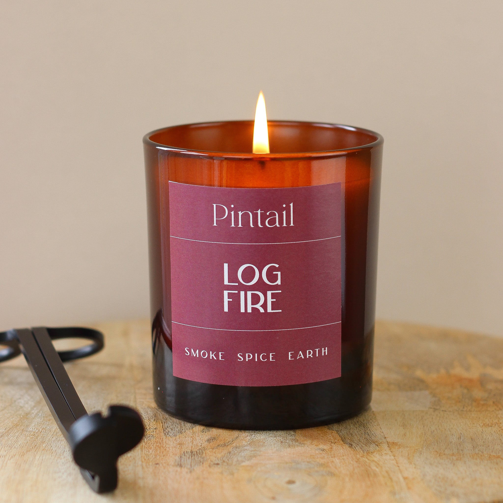 Log Fire Glass Candle – Pintail Candles Ltd