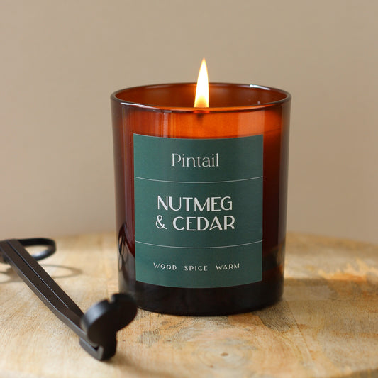 Nutmeg & Cedar Glass Candle