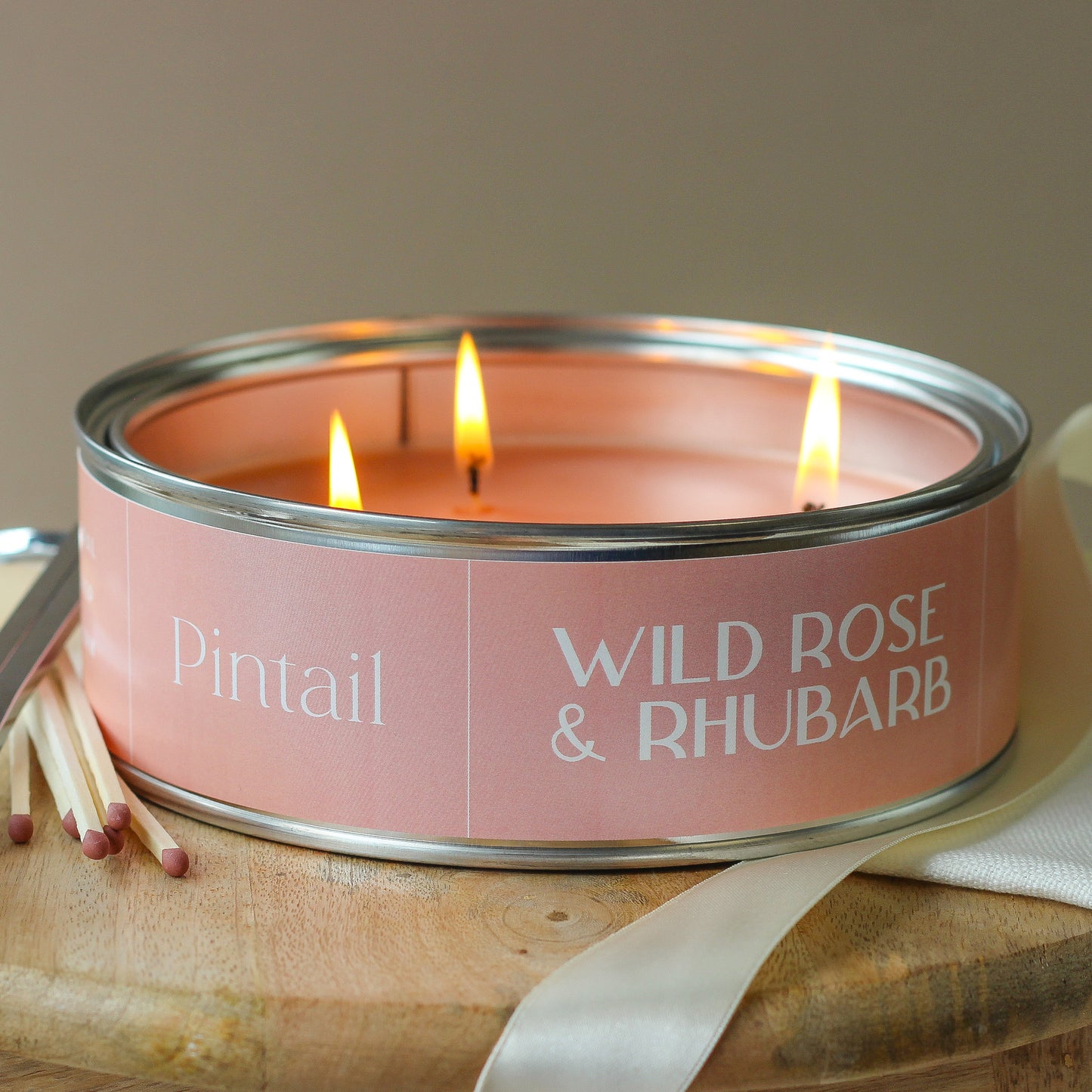 Wild Rose & Rhubarb Triple Wick Candle