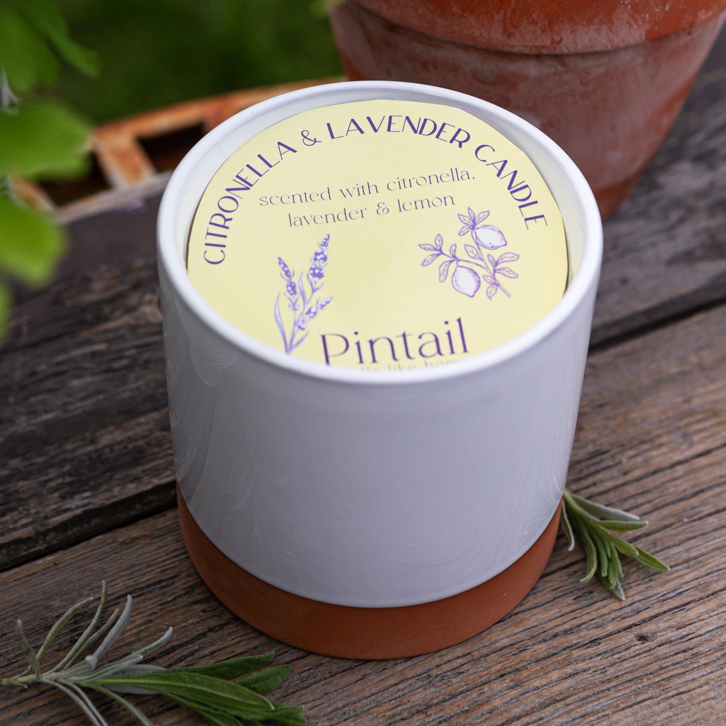 Citronella and Lavender Ceramic Candle