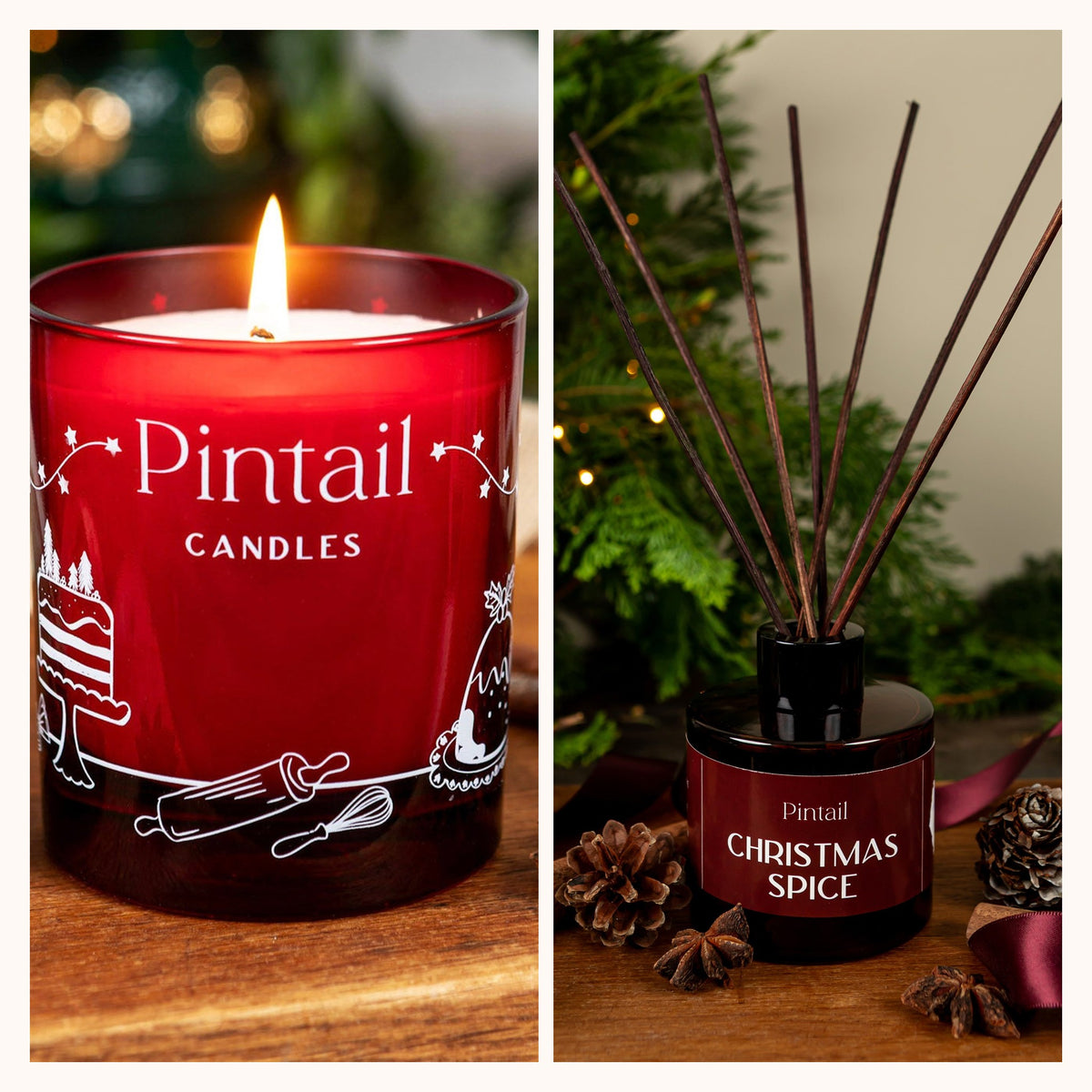 Christmas Spice glass candle and reed diffuser