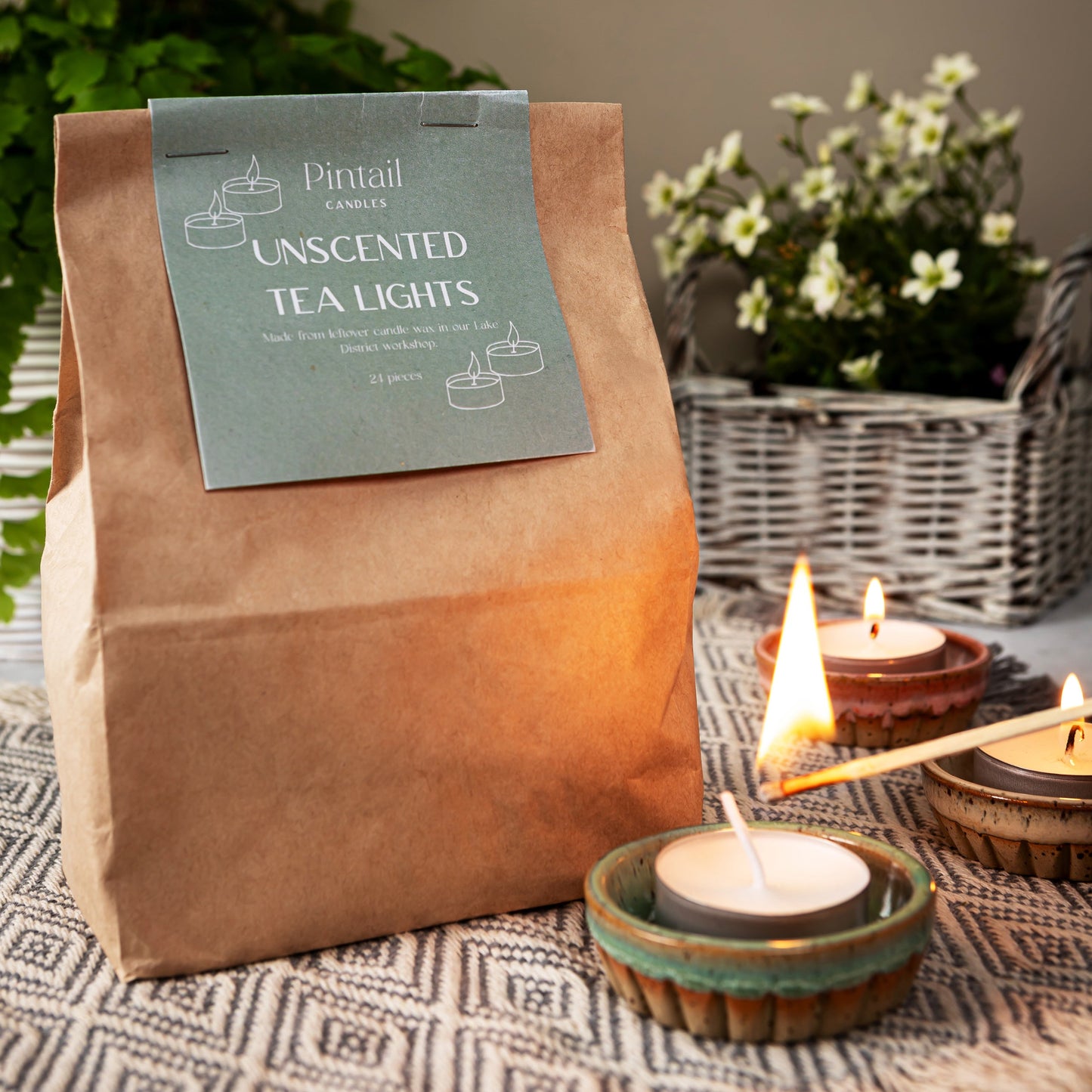 Unscented Recycled Wax Tea Lights - 24 Pack
