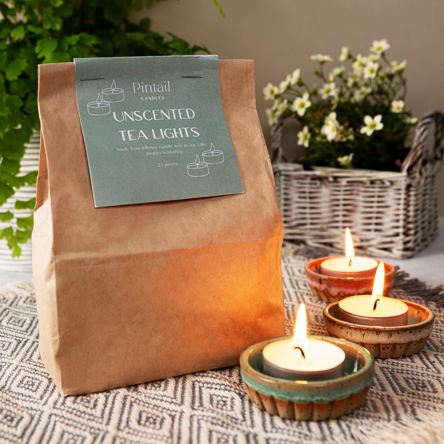Unscented Recycled Wax Tea Lights - 24 Pack