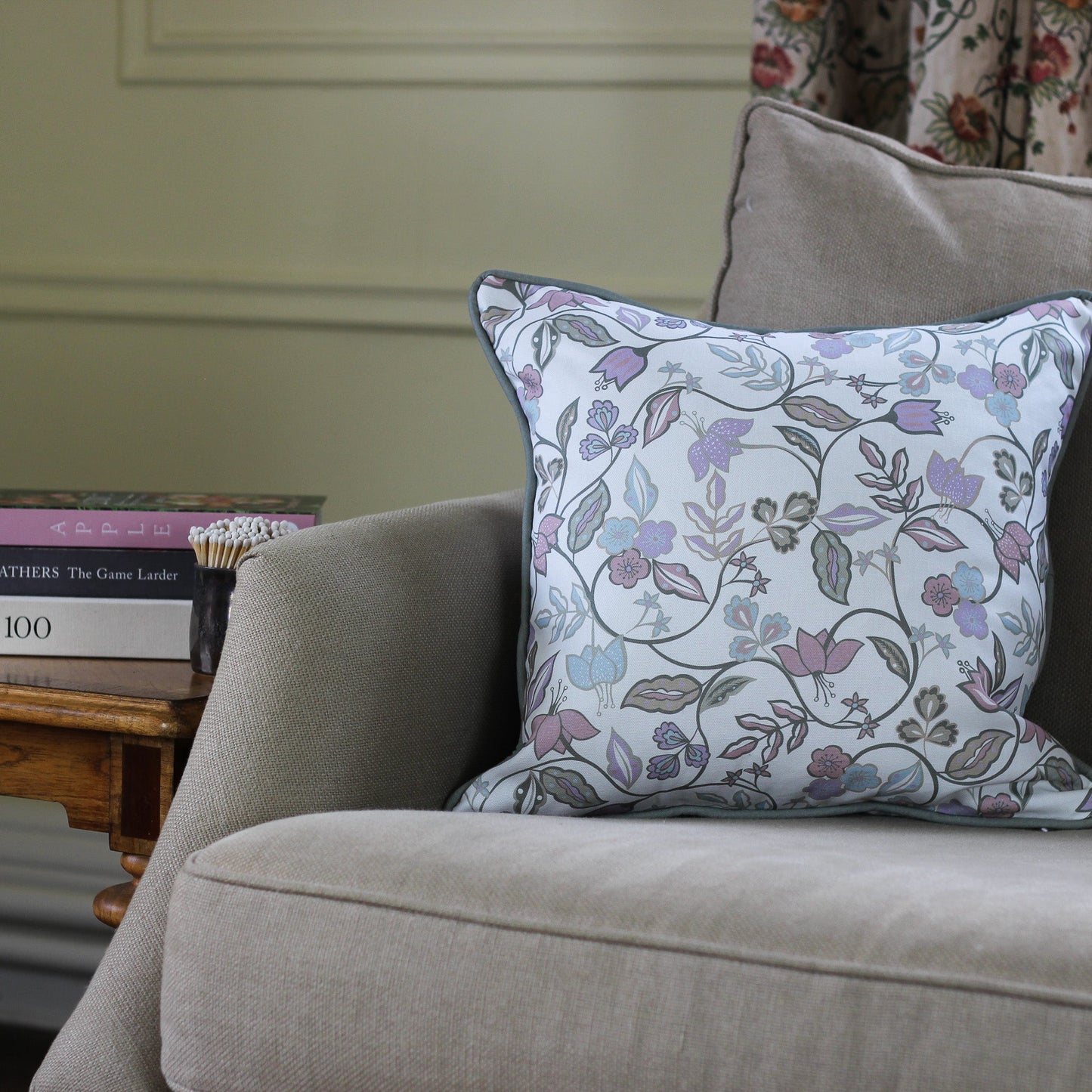 Vintage Floral Cushion - Lavender